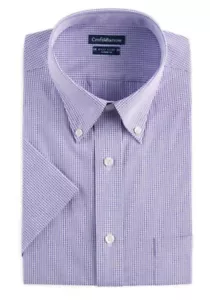 NEW Men's Classic Fit Button-Down Collar Short Sleeve Dress Shirt Easy Care - Picture 1 of 2