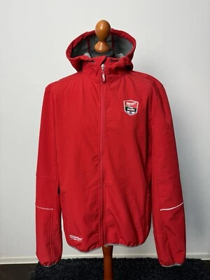 Milwaukee men’s Aprilia Racing red softshell hooded jacket XL p2p 24 - Image 1 of 4
