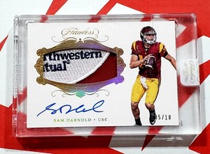 2018 Panini Flawless Collegiate Sam Darnold Autograph Sick Patch 5/10 49ERS QB