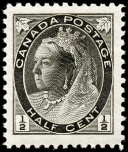 Canada Stamp #74 - Queen Victoria (1898) ½¢ -FVF-NH - Foto 1 di 1