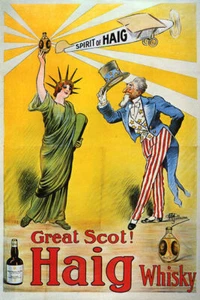UNCLE SAM SALUTES LIBERTY GREAT SCOT HAIG WHISKY SPIRIT VINTAGE POSTER REPRO - Picture 1 of 3