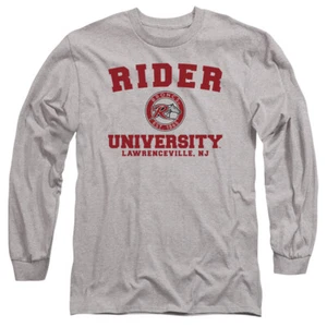 Rider University Adult Long Sleeve T-Shirt Circle Logo, Athletic Heather, S-3XL - Picture 1 of 3