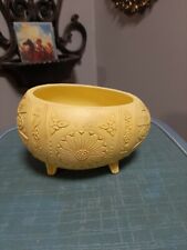 Vintage FTD resin yellow easter egg planter vase -6" x 4" x 3½" 