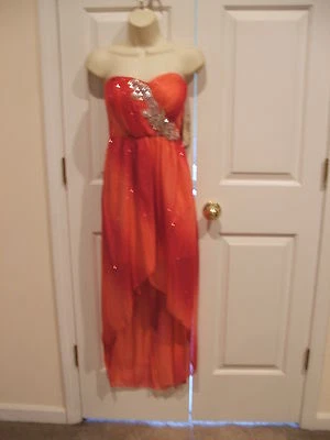 NWT Trixxi pink red sparkle formal prom occasion gown junior medium 7-9 - Image 1 of 3