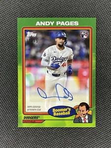 2024 Topps X Chris Berman Boomer's Andy Pages Rookie Auto Green Parallel /75! - Picture 1 of 2