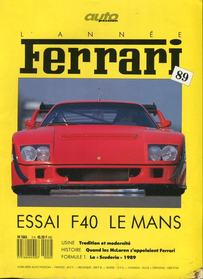 L'année Ferrari 1989 - F40 Le Mans Mondial T 275 GTB-C Cesare Fiorio Foto 1 de 1