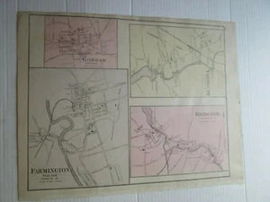 1885 COLBY'S MAINE ATLAS, ANTIQUE MAP, GORHAM, FARMINGTON, YARMOUTH, BRIDGTON - Picture 1 of 6