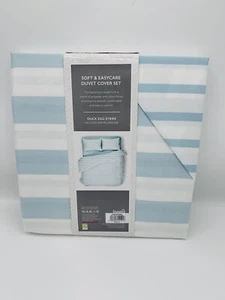 Duck Egg, Nautical Striped, Single Bedding, Bedset, New - Picture 1 of 7