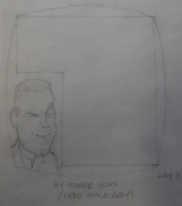 Dibujo a lápiz AL KILGORE FRED Mac MURRAY My Three Sons 1971 AKd225 - Imagen 1 de 2