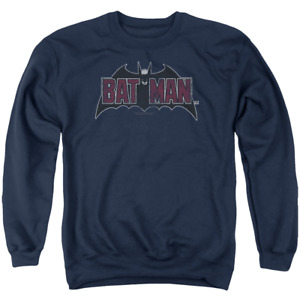 The Batman (2022) Vintage Bat Logo On Navy - Men's Crewneck Sweatshirt