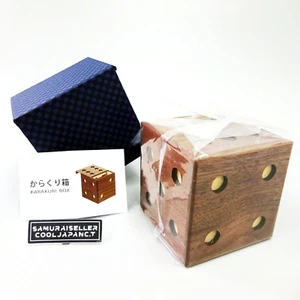 Japanese Yosegi Karakuri Gimmick Japanese Puzzle Box Dice Wooden NEW - Picture 1 of 11