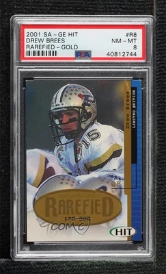 2001 SAGE Hit Rarefied Gold /500 Drew Brees #R8 PSA 8 Rookie RC - Image 1 of 2