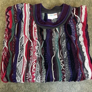 Maglione COOGI Australia LT cotone maglia 3D maglione intricato uomo anni 90 - Foto 1 di 8