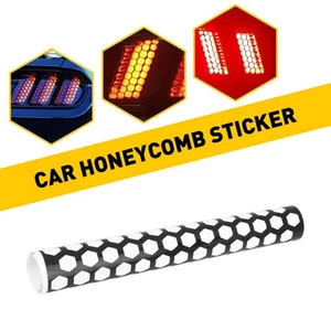 Cubierta adhesiva universal para faros de coche luz trasera nido de abeja 48 cm negra EE. UU. - Imagen 1 de 11