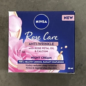 Crema de noche Nivea Rose Care antiarrugas con aceite de pétalos de rosa y calcio 50 ml - Imagen 1 de 6