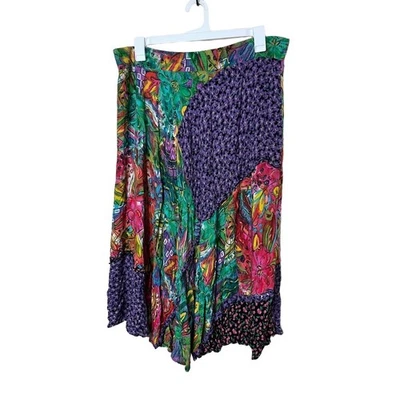 Carole Little Womens Skirt Size L Multi-Color Vintage Maxi Patchwork Bohemian - Image 1 of 4