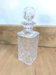 Vintage ROYAL BRIERLEY Kristall Quadratisch Geschliffen Glas Whisky Dekanter - 28 cm - Schwer - Bild 1 von 8