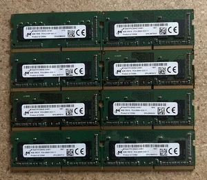 LOT OF 8 Micron 4GB 1Rx16 PC4-21300 DDR4-2666MHz Laptop RAM MTA4ATF51264HZ-2G6E1 - Picture 1 of 3