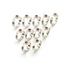 Wholesale 11Pc 925 Solid Sterling Cut Simulated Ruby Ring Lot  O J269