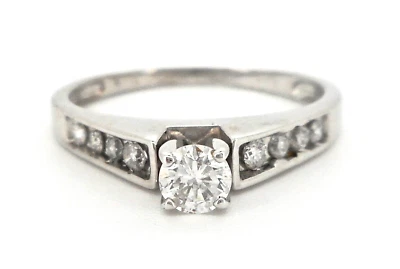 14K WHITE GOLD .35CTW ROUND DIAMOND ENGAGEMENT RING - Image 1 of 4