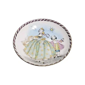 Steinbock Austria Enamel Copper Handmade Trinket Or Pin Dish Lady in Green 3.25" - Picture 1 of 4