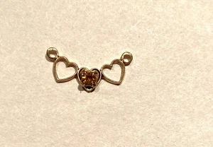 17 uds. Charm Links Corazón Con Estrás Amarillo Dorado Lote Nuevo-San Valentín - Imagen 1 de 3