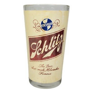 Vaso de vaso de cerveza Schlitz de colección 10 oz Milwaukee EE. UU. Cervecería Beige Estampado Logo - Imagen 1 de 6
