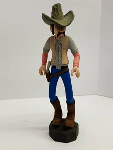 Vintage Wood Carving Folk Art AJ Stauffer Grants New Mexico Cowboy/Sheriff - Picture 1 of 9
