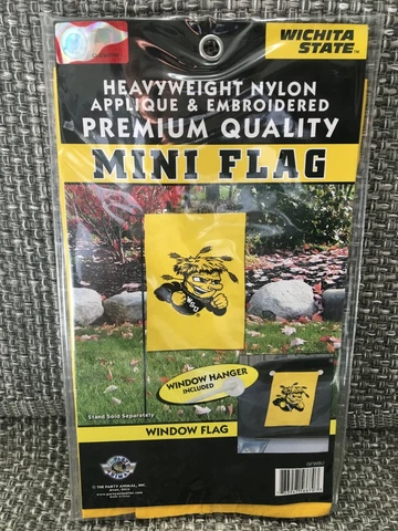 WICHITA STATE SHOCKERS MINI FLAG 15" X 10.5" APPLIQUE & EMBROIDERED Cover
