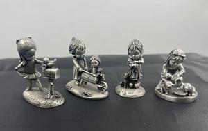Vintage Hallmark Little Gallery Pewter Lot of 4 Miniature Figurines - Picture 1 of 14