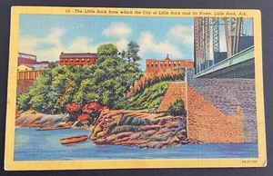 Little Rock, AR Post Card - Depicting the ROCK for which Little Rock is named AR - Picture 1 of 2
