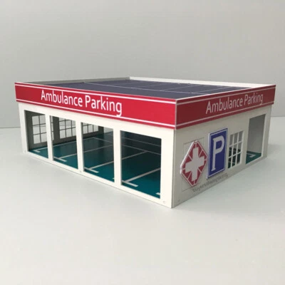1/64 S Scale Buildings Model Railway Police Station / Ambulance Parking House - Image 1 of 4