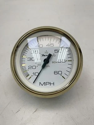 FARIA SE9244A VELOCÍMETRO CALIBRE BISEL DORADO / CARA BLANCA BARCO MARINO Foto 1 de 4