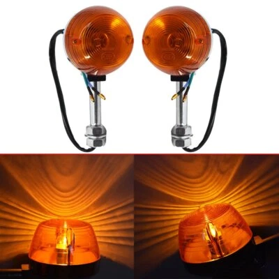 For Honda CT70 CT90 XL100 CB350 CM400 CB450 CB750 Turn Signal Light 8mm 12V Pair - Image 1 of 4