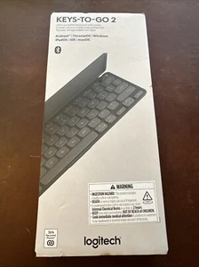 New Logitech Keys-To-Go 2 Slim Portable Bluetooth Keyboard for Tablet - SEALED - Picture 1 of 3