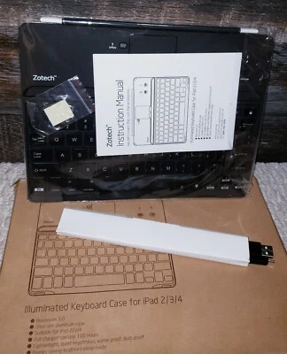 Bluetooth Keyboard Aluminum Cover iPad 2/3/4 Zotech Illuminated - Image 1 of 4