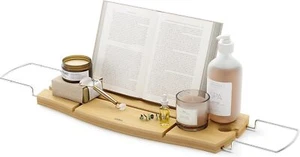Umbra Aquala, Bamboo and Chrome Extendable Bathtub Tray Caddy, Natural - Picture 1 of 2