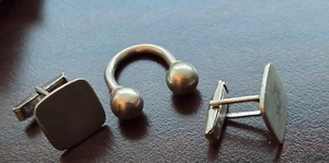 Herren Vintage Sterling Lot Manschettenknöpfe, MARKIERTER RING NICHT sehr schön - Bild 1 von 5