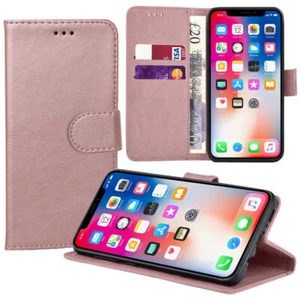 Funda tipo billetera de cuero rosa para iPhone 14 13 Pro MAX 11 XR 12 7 8 XS SE - Imagen 1 de 6