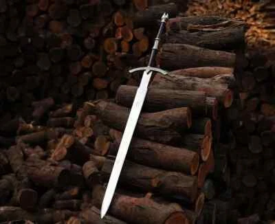 ESPADA HECHA A MANO REY BRUJO LISTA PARA LA BATALLA ESPADA CON FUNDA DE CUERO GENUINO Foto 1 de 3