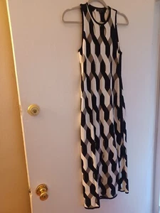 Rag & Bone Black And White Cut Out Geometric Gothic Punk Maxi Dress (XS) - Picture 1 of 24