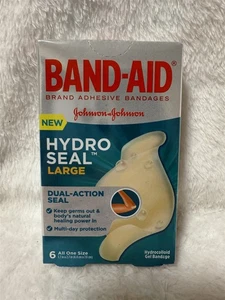 BAND-AID HYDRO SEAL LARGE DUAL ACTION SEAL BOX OF 6 ALL ONE SIZE 1.7"x2.7" - Picture 1 of 3