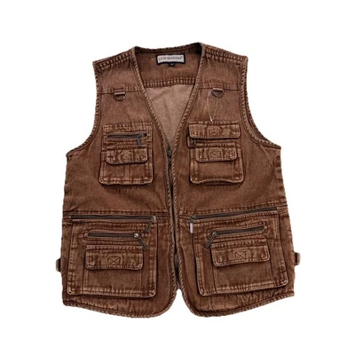 New Lusi Madam Denim Fishing Vest Outdoors Size Small Brown Mens Small Hunting - Image 1 of 4