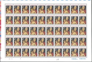 United States 29¢ Christmas Madonna & Child Postage Stamp #2710 Full Sheet - Picture 1 of 1