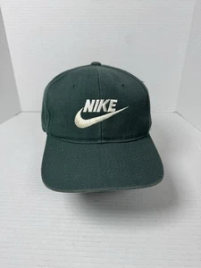 Vintage 90s Nike Hat Cap Snap Back Green Embroidered Swoosh Mens Classic - Picture 1 of 7