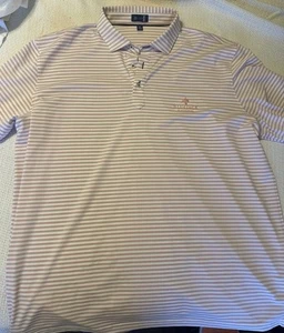 Stitch Golf Poloshirt Herren 2X Large rosa gestreift Bluejack National Logo - XXL - Bild 1 von 9