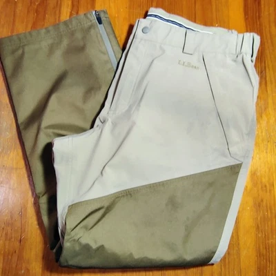 Pantalones de exterior L L Bean para hombre GORE-TEX caqui tostado cremallera piernas talla 40x31 Foto 1 de 4