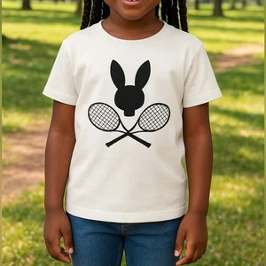 NUEVA Camiseta Deportiva Psycho Bunny Courtside Blanca Negra Niños S 7-8 Tenis Gráfico - Imagen 1 de 12