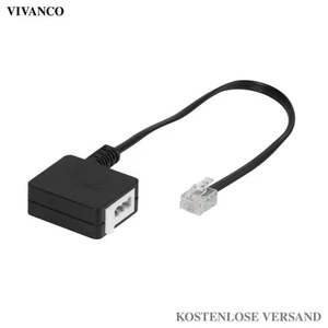 VIVANCO Telefon Verlängerungsadapter, Stecker 6P4C / RJ11, TAE-F, TAE-F - Afbeelding 1 van 6