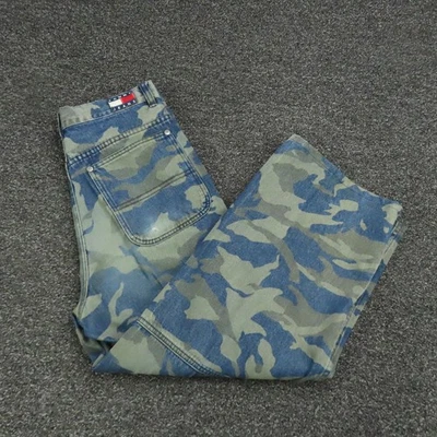 Tommy Hilfiger Tommy Jeans Camuflados Carpintero Jeans Niños 18 Verde Azul Doble Rodilla Foto 1 de 4